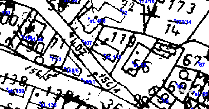 Parcela st. 119 v KÚ Zvoleněves, Katastrální mapa