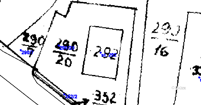 Parcela st. 292 v KÚ Zvoleněves, Katastrální mapa