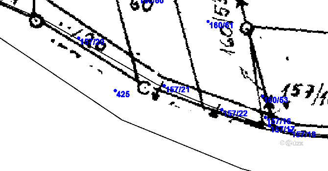 Parcela st. 157/21 v KÚ Zvoleněves, Katastrální mapa