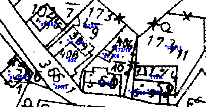 Parcela st. 406 v KÚ Zvoleněves, Katastrální mapa