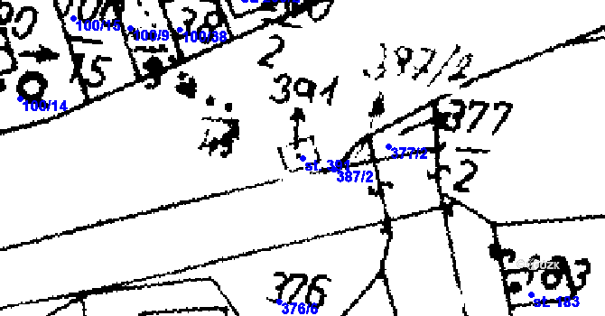 Parcela st. 391 v KÚ Zvoleněves, Katastrální mapa