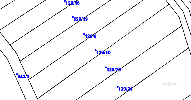 Parcela st. 129/10 v KÚ Zvolenovice, Katastrální mapa