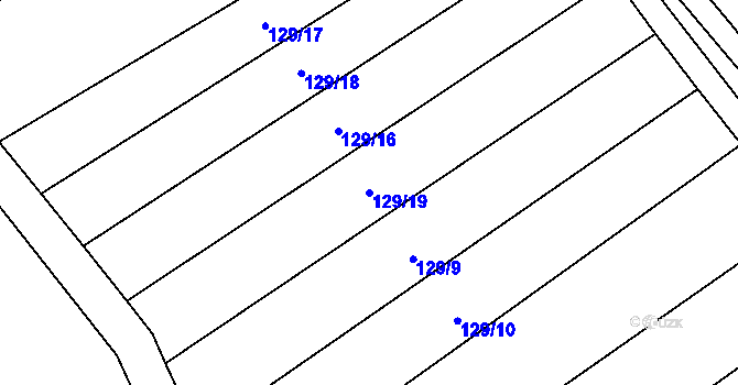 Parcela st. 129/19 v KÚ Zvolenovice, Katastrální mapa
