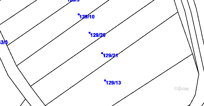 Parcela st. 129/21 v KÚ Zvolenovice, Katastrální mapa