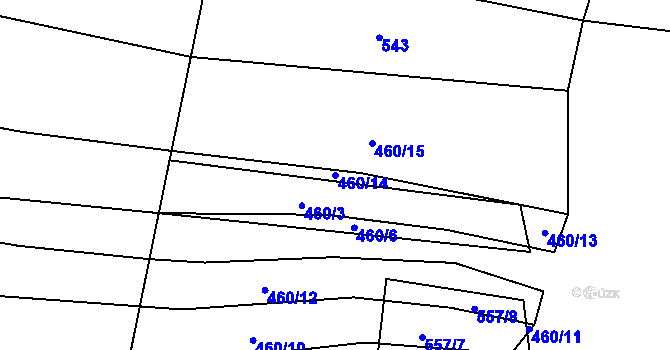 Parcela st. 460/14 v KÚ Zvolenovice, Katastrální mapa