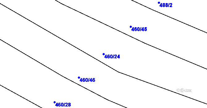 Parcela st. 460/24 v KÚ Zvolenovice, Katastrální mapa
