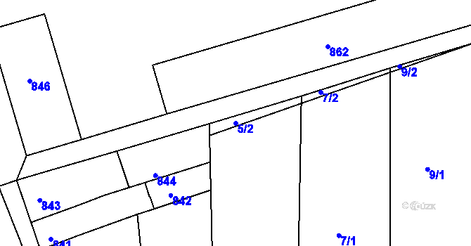 Parcela st. 5/2 v KÚ Žabčice, Katastrální mapa