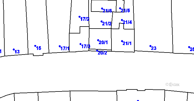 Parcela st. 20/2 v KÚ Žabčice, Katastrální mapa