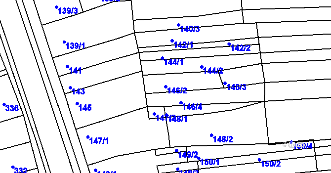 Parcela st. 146/2 v KÚ Žabčice, Katastrální mapa