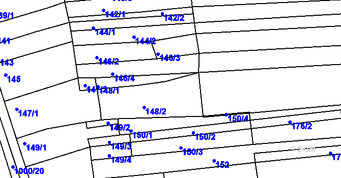 Parcela st. 148/3 v KÚ Žabčice, Katastrální mapa