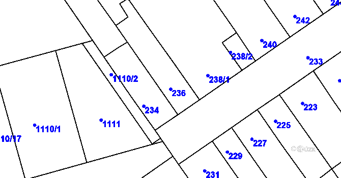 Parcela st. 236 v KÚ Žabčice, Katastrální mapa