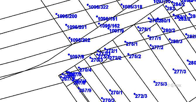 Parcela st. 273/1 v KÚ Žabčice, Katastrální mapa