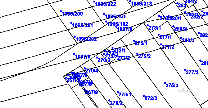 Parcela st. 273/2 v KÚ Žabčice, Katastrální mapa