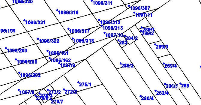 Parcela st. 278/2 v KÚ Žabčice, Katastrální mapa