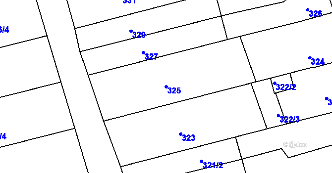 Parcela st. 325 v KÚ Žabčice, Katastrální mapa