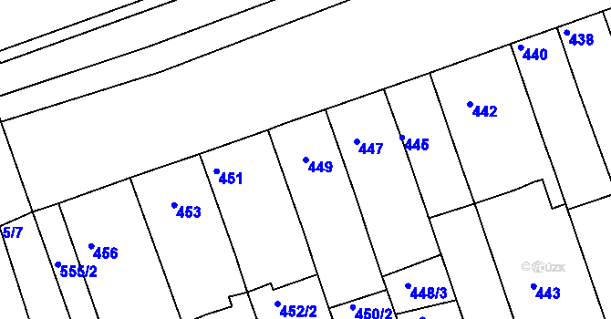 Parcela st. 449 v KÚ Žabčice, Katastrální mapa