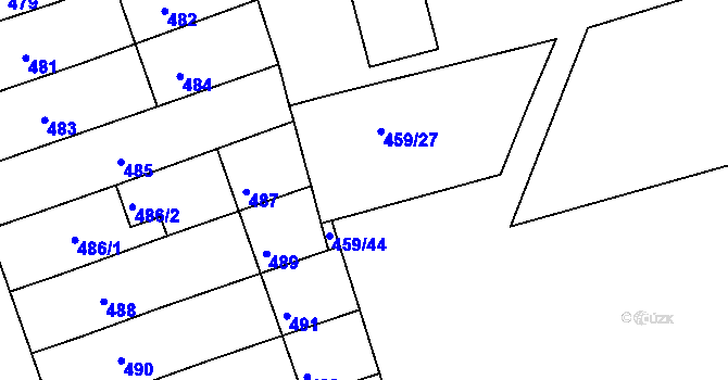 Parcela st. 459/13 v KÚ Žabčice, Katastrální mapa