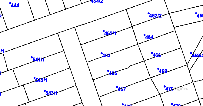 Parcela st. 463 v KÚ Žabčice, Katastrální mapa