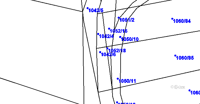 Parcela st. 1042/6 v KÚ Žabčice, Katastrální mapa