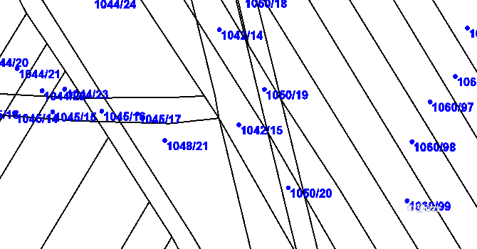 Parcela st. 1042/15 v KÚ Žabčice, Katastrální mapa
