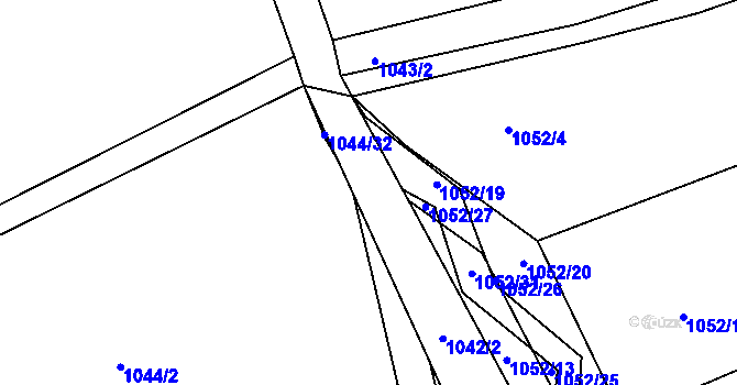 Parcela st. 1042/22 v KÚ Žabčice, Katastrální mapa