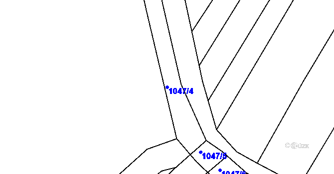 Parcela st. 1047/4 v KÚ Žabčice, Katastrální mapa