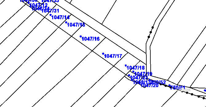 Parcela st. 1047/17 v KÚ Žabčice, Katastrální mapa