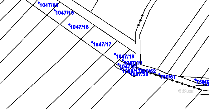 Parcela st. 1047/24 v KÚ Žabčice, Katastrální mapa