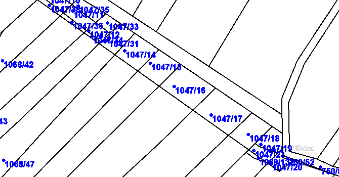 Parcela st. 1047/26 v KÚ Žabčice, Katastrální mapa