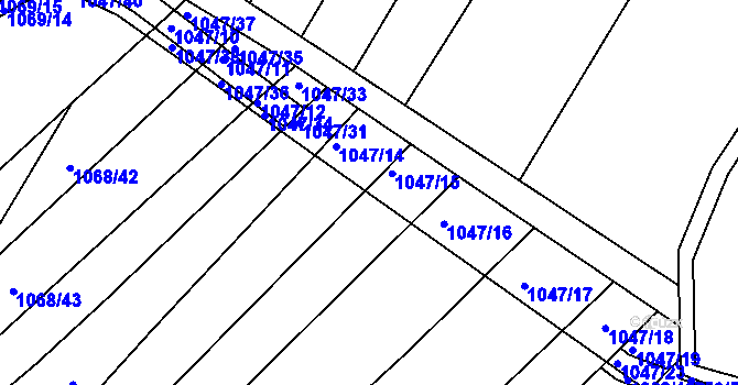Parcela st. 1047/28 v KÚ Žabčice, Katastrální mapa