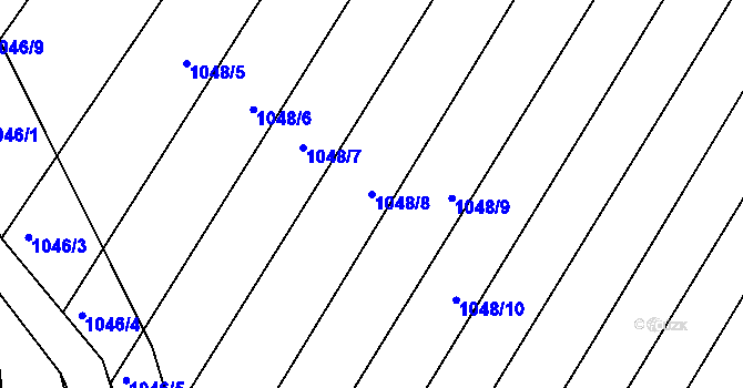 Parcela st. 1048/8 v KÚ Žabčice, Katastrální mapa