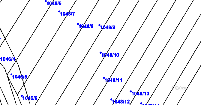 Parcela st. 1048/10 v KÚ Žabčice, Katastrální mapa