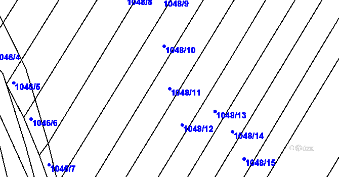Parcela st. 1048/11 v KÚ Žabčice, Katastrální mapa