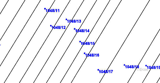 Parcela st. 1048/15 v KÚ Žabčice, Katastrální mapa