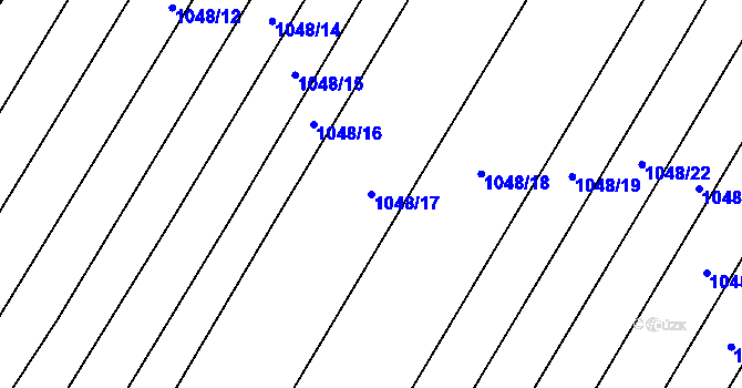 Parcela st. 1048/17 v KÚ Žabčice, Katastrální mapa