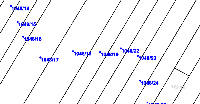 Parcela st. 1048/19 v KÚ Žabčice, Katastrální mapa