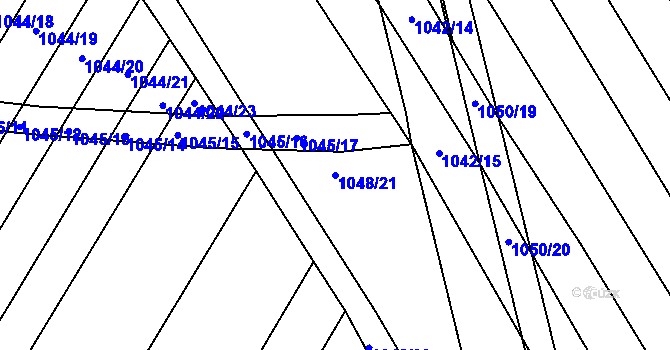 Parcela st. 1048/21 v KÚ Žabčice, Katastrální mapa