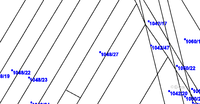 Parcela st. 1048/27 v KÚ Žabčice, Katastrální mapa