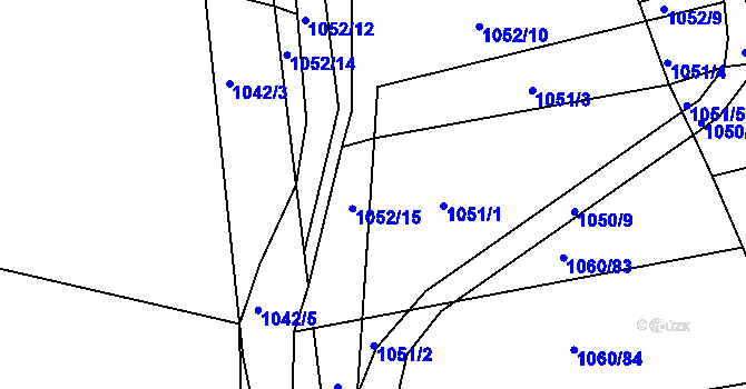 Parcela st. 1051/7 v KÚ Žabčice, Katastrální mapa
