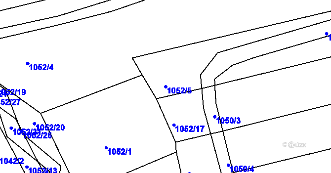 Parcela st. 1052/5 v KÚ Žabčice, Katastrální mapa