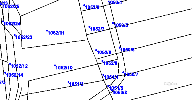 Parcela st. 1052/8 v KÚ Žabčice, Katastrální mapa