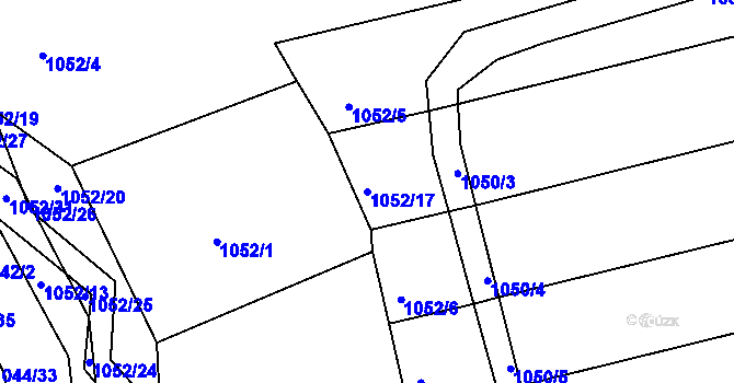 Parcela st. 1052/17 v KÚ Žabčice, Katastrální mapa