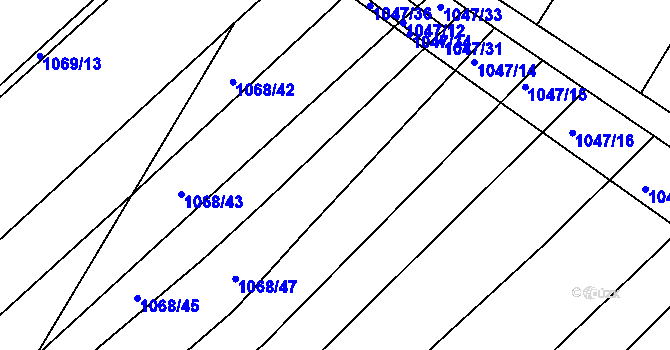 Parcela st. 1068/48 v KÚ Žabčice, Katastrální mapa