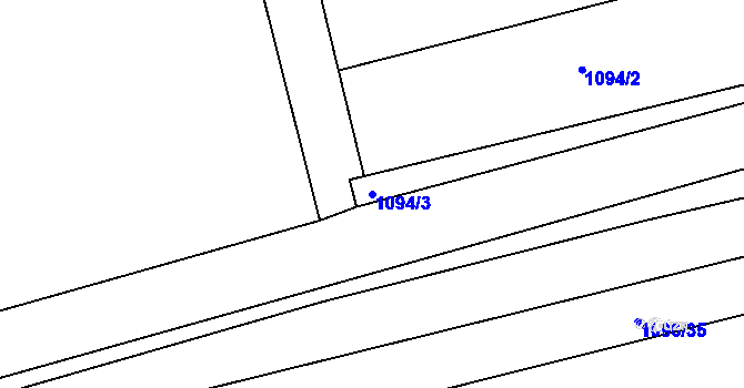 Parcela st. 1094/3 v KÚ Žabčice, Katastrální mapa