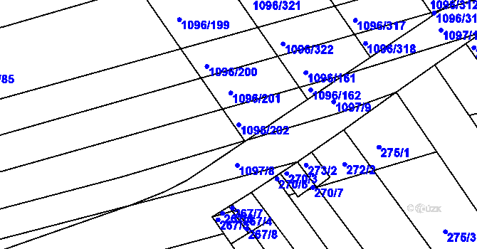 Parcela st. 1096/202 v KÚ Žabčice, Katastrální mapa