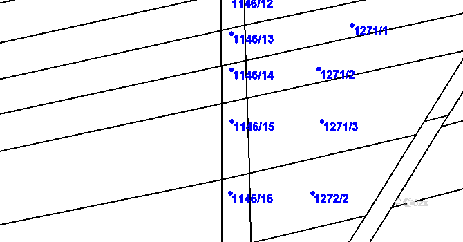 Parcela st. 1146/15 v KÚ Žabčice, Katastrální mapa