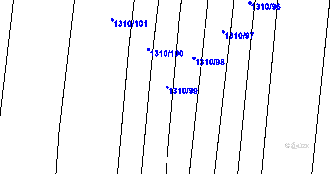 Parcela st. 1310/99 v KÚ Žabčice, Katastrální mapa