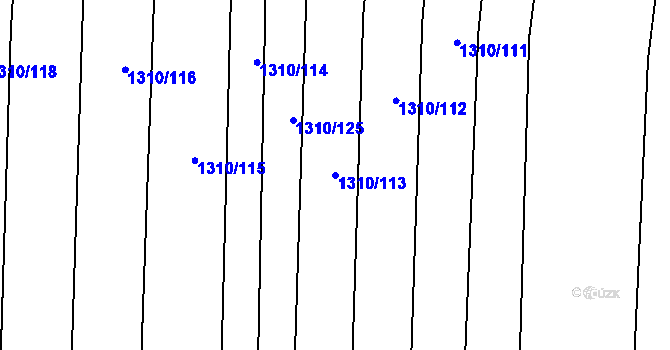 Parcela st. 1310/113 v KÚ Žabčice, Katastrální mapa