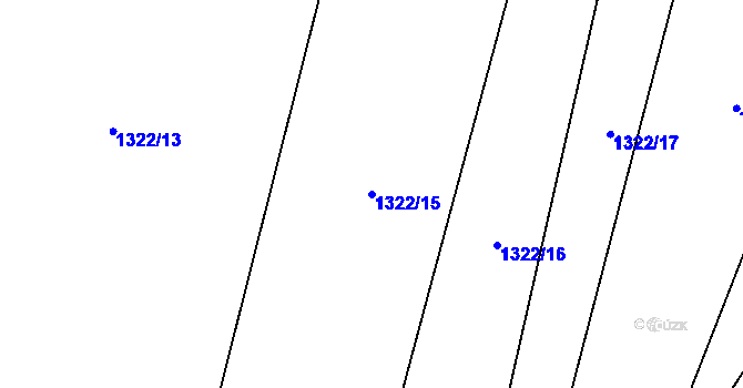 Parcela st. 1322/15 v KÚ Žabčice, Katastrální mapa