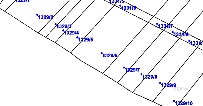 Parcela st. 1329/6 v KÚ Žabčice, Katastrální mapa